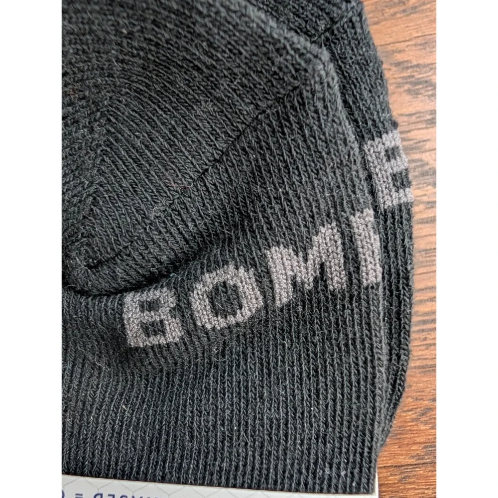 Bombas Crew Socks Mens Large Black New 3 Pair Pack Honeycomb Arch Support Logo